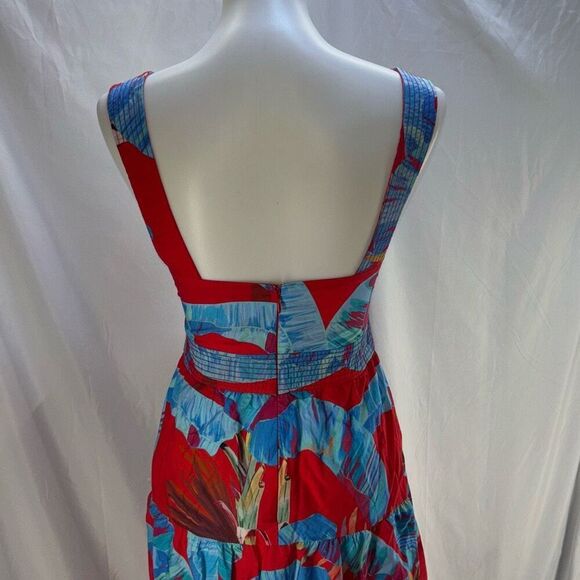 New w tag Farm Rio Sweet Jungle Red Midi Dress XS - Picture 7 of 13